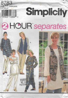 Picture of C292 SIMPLICITY 8783: TOPS, VEST  & PANTS SIZE 18-24