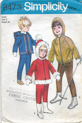 Picture of E1 SIMPLICITY 8473:VINTAGE  HOODED JACKET & OVERALL'S SIZE 3