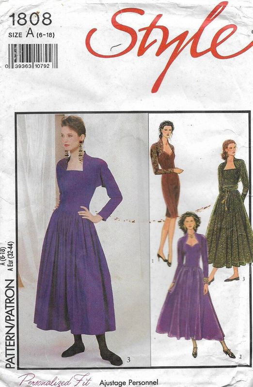 Budget Patterns. A57 STYLE 1808: LINED EVENING DRESS SIZE 6-18