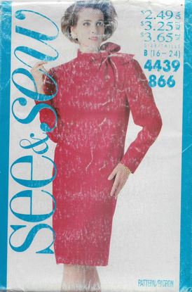 Picture of C187 SEE&SEW  4439/866: RETRO DRESS (1989) SIZE 16-24