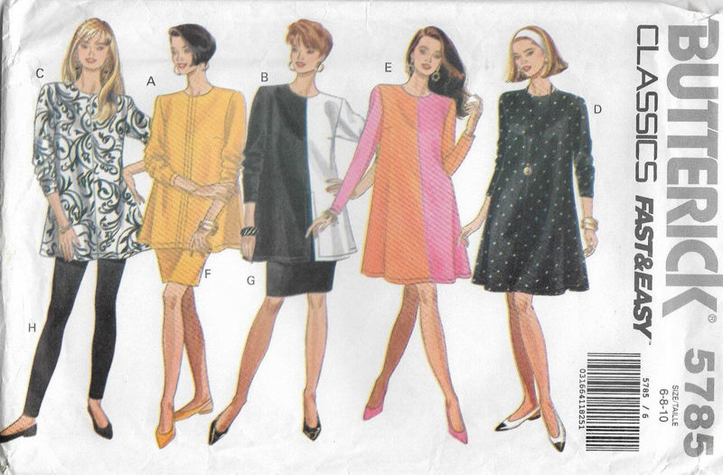 Budget Patterns. C63 BUTTERICK 5785: RETRO MIX & MATCH (1991) SIZE 6-10