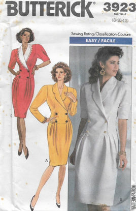 Picture of C161 BUTTERICK 3923: (RETRO 1989)  DRESS SIZE 8-12