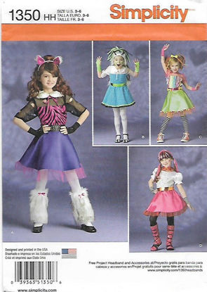 Picture of B114 SIMPLICITY 1350: GIRL'S TOP & SKIRT WITH ACCESSORIES SIZE 3-6