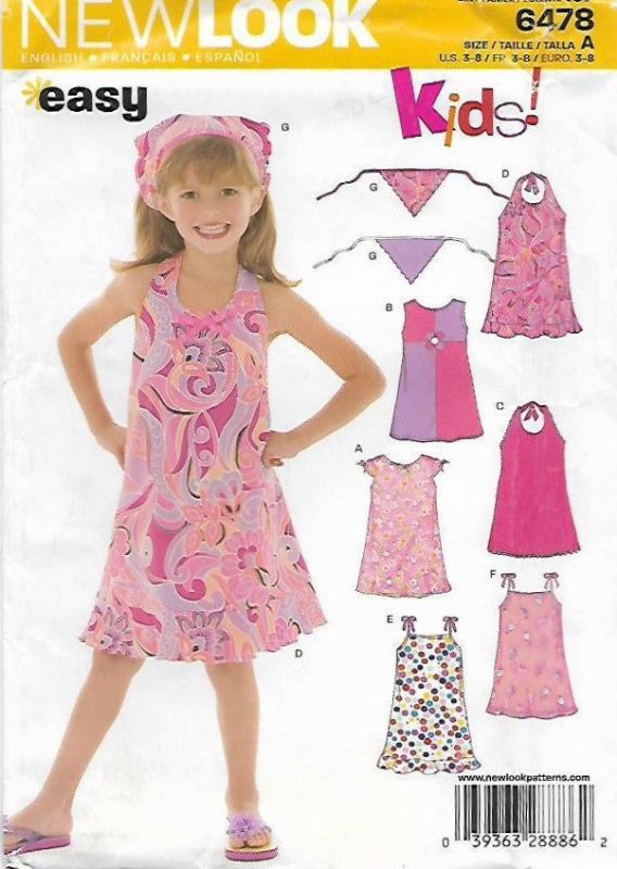 Picture of B305 NEW LOOK 6478: GIRL'S DRESS SIZE 3-8