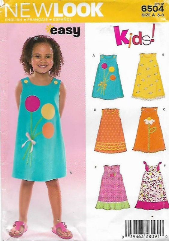 Picture of B90 NEW LOOK 6504: GIRL'S DRESS SIZE 3-8