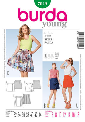 Picture of B91 BURDA 7049: SKIRT SIZE 6-18