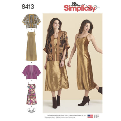 Picture of B174 SIMPLICITY 8413: DRESS & JACKET SIZE 14-22