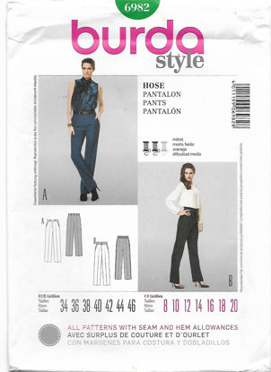 Picture of B125 BURDA 6982: PANTS SIZE 8-20