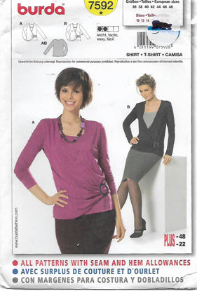 Picture of A125 BURDA 7592: TOPS SIZE 10-22