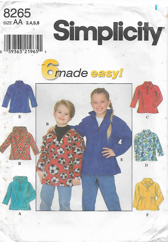 Budget Patterns. A102 SIMPLICITY 8265: CHILD'S JACKET SIZE 3-6