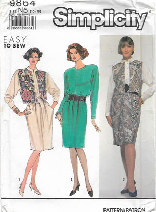 Picture of A70 SIMPLICITY 9864: RETRO DRESS, VEST & BELT SIZE 10-18