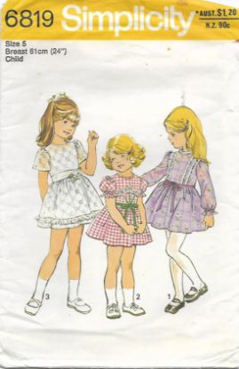 Picture of A65 SIMPLICITY 6819: RETRO GIRL'S DRESS SIZE 5 ONLY 