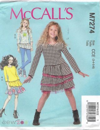 Picture of 83 McCALL'S M7274: GIRL'S MIX & MATCH SIZE 3-6