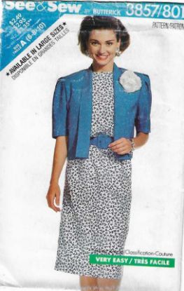 Picture of C226 SEE/SEW 3857: DRESS & JACKET SIZE 6-10