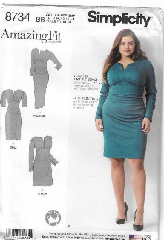 Picture of B69 SIMPLICITY 8734: AMZING FIT DRESS SIZE 20-28