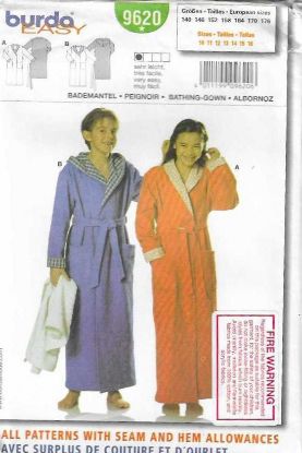 Picture of 90 BURDA 9620: TEEN'S ROBE SIZE 10-16