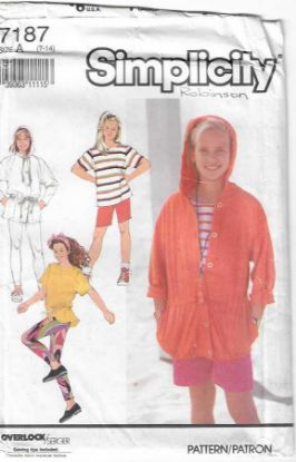 Picture of A129 SIMPLICITY 7187: GIRL'S JACKET, TOP & PANTS SIZE 7-14