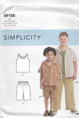 Picture of B211 SIMPLICITY S9155: CHILD'S SHORTS & SHIRT SIZE 3-6