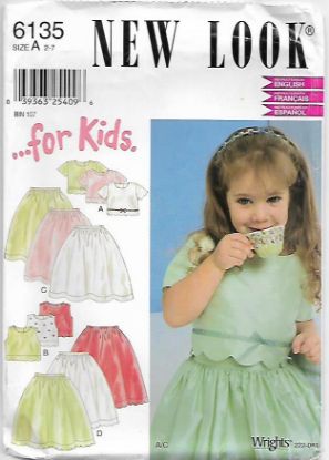 Picture of B176 NEW LOOK 6135: GIRL'S SKIRT & TOP SIZE 2-7