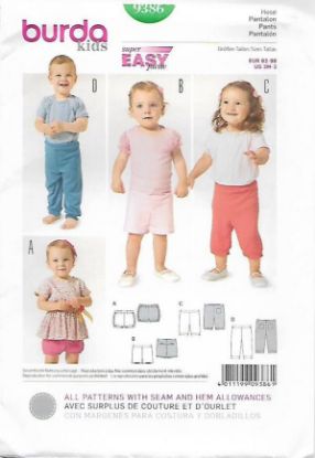 Picture of B195 BURDA 9386: PANT'S & SHORTS SIZE 3M-3