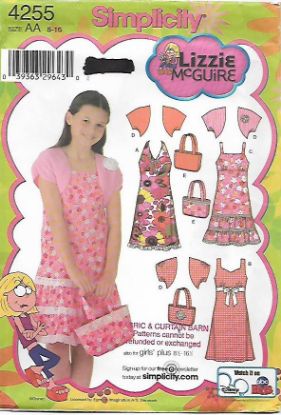 Picture of A122 SIMPLICITY 4255: GIRL'S DRESS, SHRUG & BAG SIZE 8-16