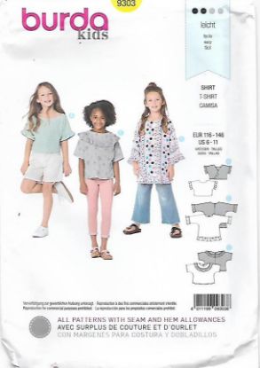 Picture of B29 BURDA 9303: GIRL'S TOPS SIZE 6-11