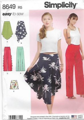 Picture of B72 SIMPLICITY 8649: PANT'S SKIRT & SHORTS SIZE 14-22