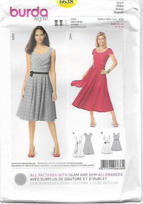 Picture of 5 BURDA 6638: DRESS SIZE 8-18