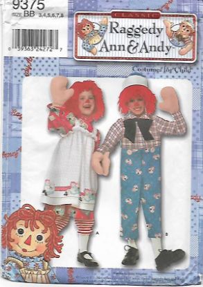 Picture of B46 SIMPLICITY 9375:CHILD  RAGGEDY COSTUME SIZE 3-8