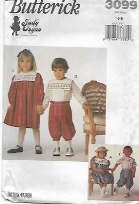 Picture of C118 BUTTERICK 3099: CHILD'S  DRESS, TOP & PANTS SIZE 4-6