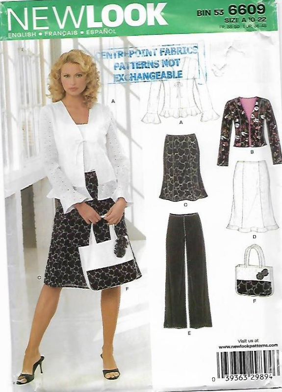 Picture of A114 NEW LOOK 6609: JACKET, SKIRT, PANTS & BAGS SIZE 10-22