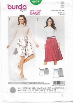 Picture of B206 BURDA 6698: SKIRT SIZE 8-20