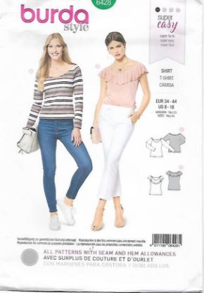 Picture of B111 BURDA 6428: TOPS SIZE 8-18