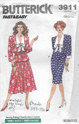 Picture of C176 BUTTERICK 3911: DRESS, TOP & SKIRT SIZE: 14-18