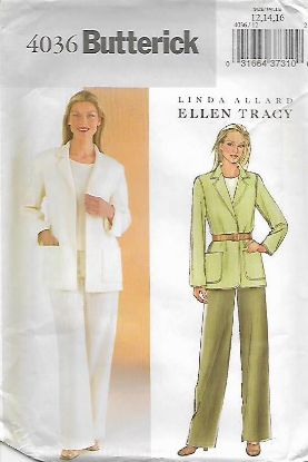 Picture of C317 BUTTERICK 4036:JACKET & PANTS SIZE 12-16