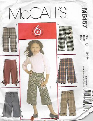 Picture of C312 McCALL'S M5457:PANTS & BELT SIZE 6-8