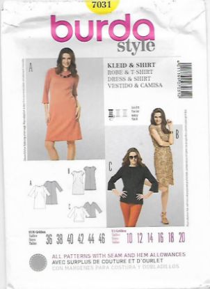 Picture of B23 BURDA  7031: DRESS OR TOP SIZE 10-20