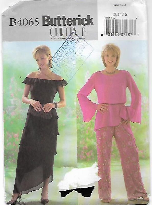 Picture of C135 BUTTERICK B4065: TOP, SKIRT & PANTS SIZE 12-16
