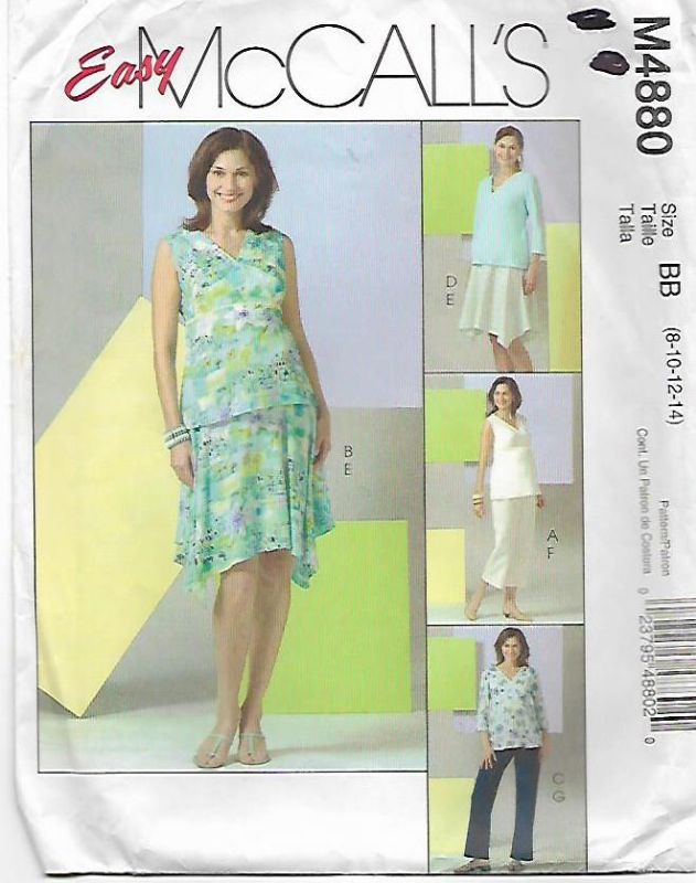 Picture of C323 McCALL'S  M4880: MATERNITY TOP, SKIRT & PANTS SIZE 8-14