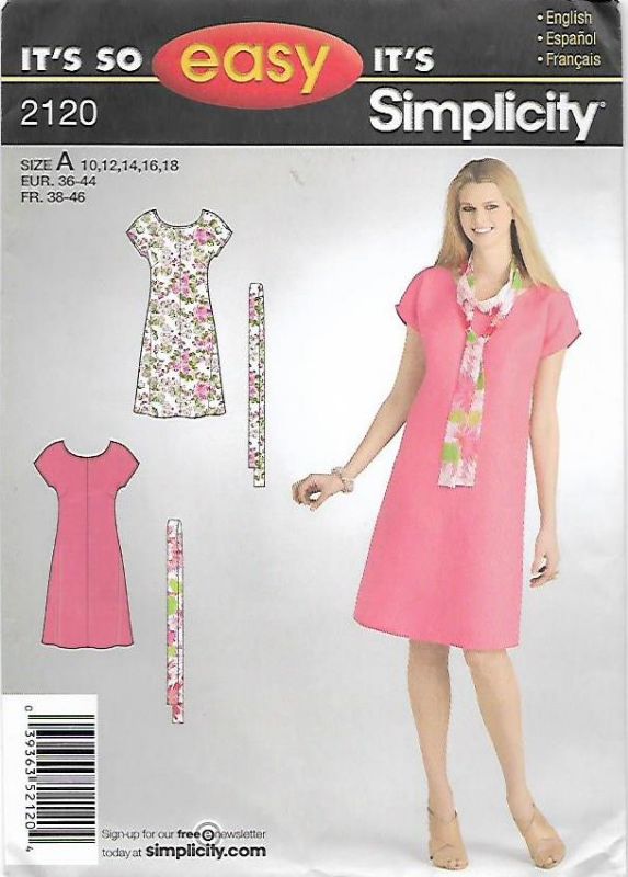 Picture of B166 SIMPLICITY 2120: DRESS SIZE 10-18