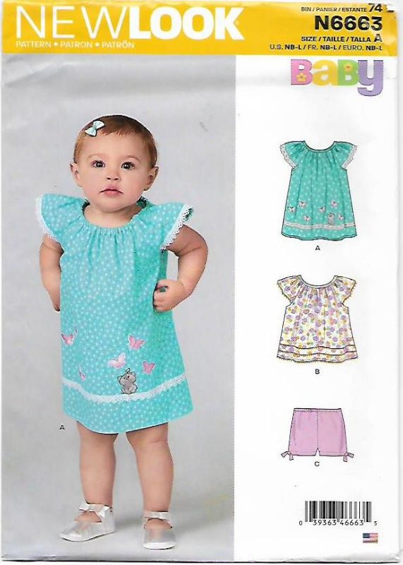 Picture of B260 NEW LOOK N6663: BABY GIRLS DRESS SIZE NB-4