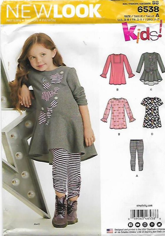 Picture of B66 NEW LOOK 6538: GIRLS DRESS & PANTS SIZE 3-8