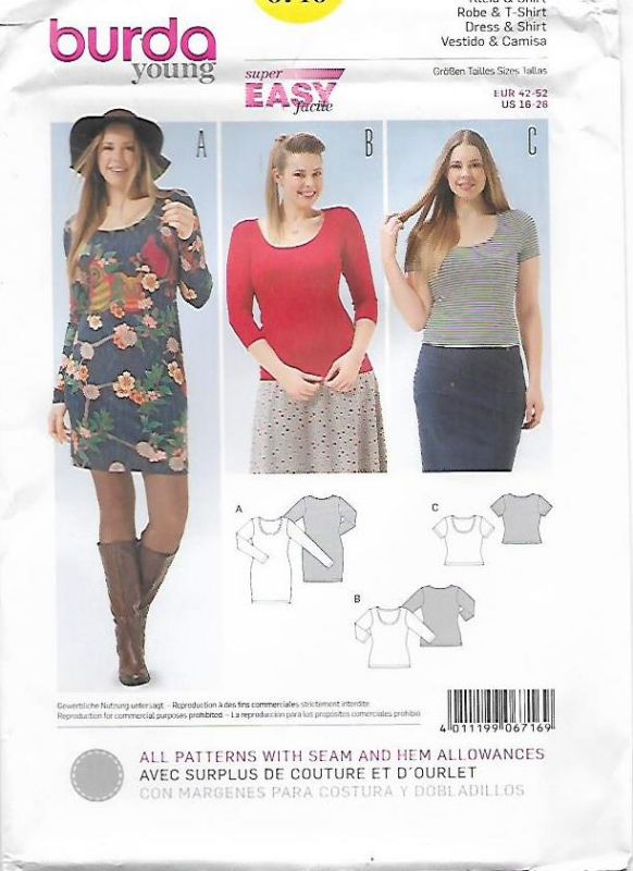 Picture of B55 BURDA 6716: DRESS OR TOP SIZE 16-26