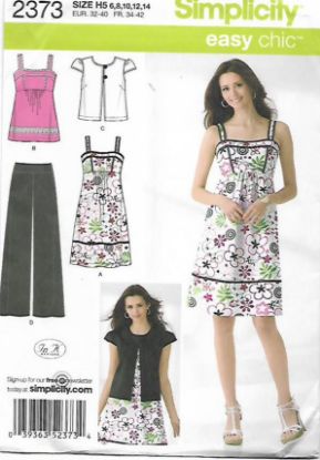 Picture of 118 SIMPLICITY 2373: DRESS, TOP, JACKET & PANTS SIZE 6-14