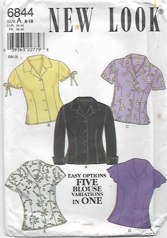 Picture of A22 NEW LOOK 6844: BLOUSE SIZE 8-18