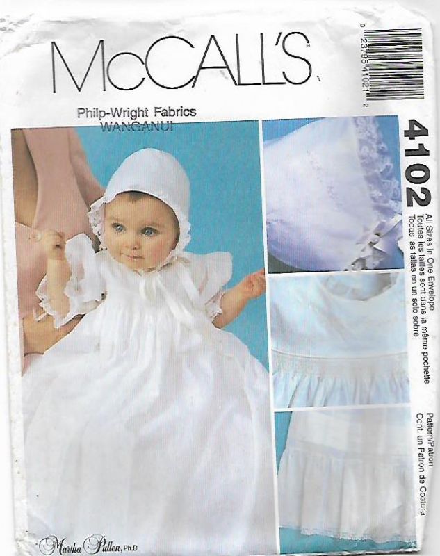 Picture of A101 McCALL'S 4102: INFANT CHRISTENING GOWN SIZE S-XL 