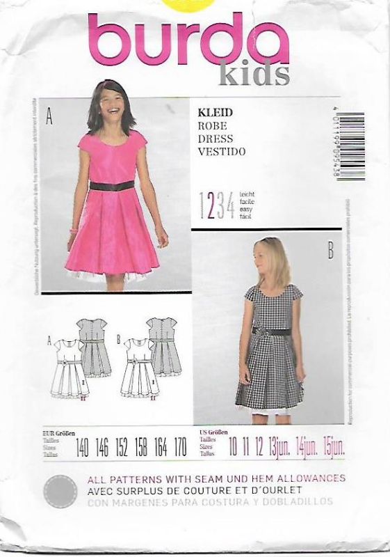 Picture of A84 BURDA 9543: GIRL'S DRESS SIZE 10-15JRN