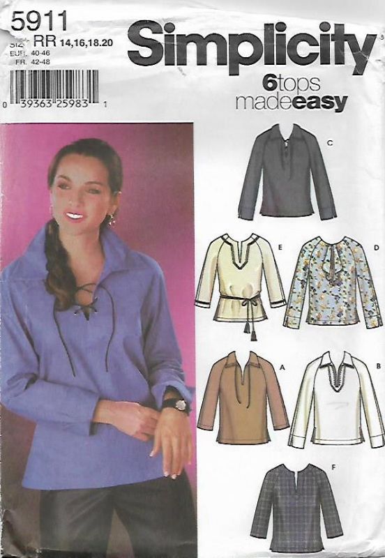 Picture of A127 SIMPLICITY 5911: TOPS SIZE 14-20