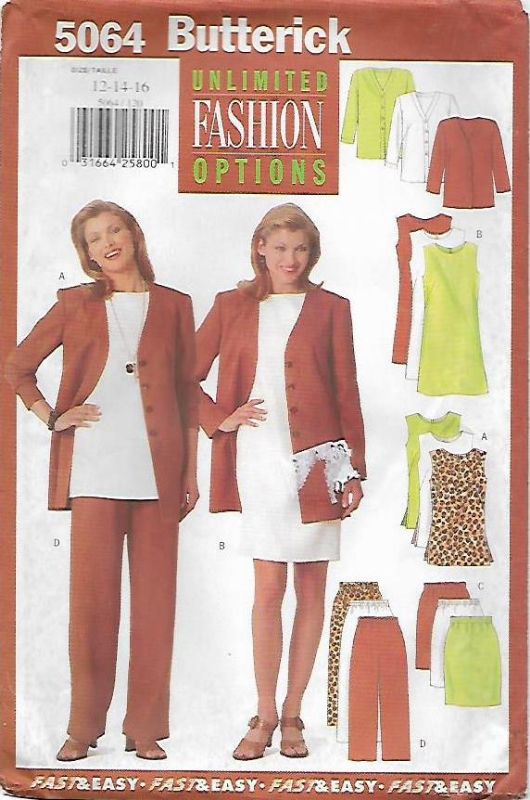 Picture of C145 BUTTERICK 5064: JACKET, SKIRT, TOP  & PANTS SIZE 12-16