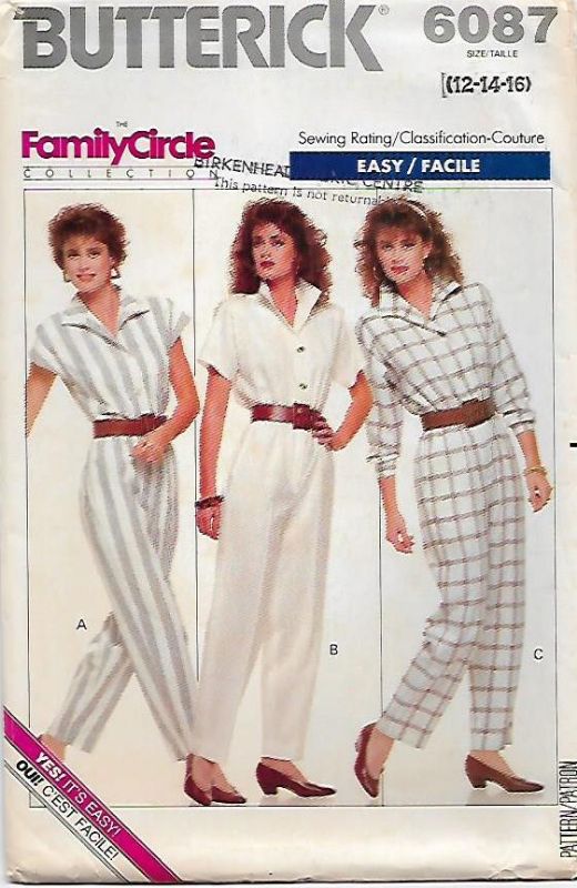 Picture of A28 BUTTERICK 6087: JUMPSUIT SIZE 12-16